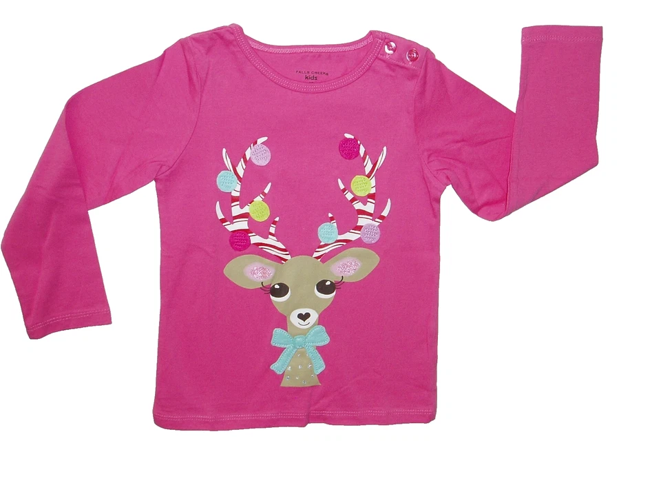 Nueva camiseta rosa manga larga Holiday Girls 4T Falls Creek Foto 2 de 2