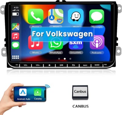 9'' Android 13 Carplay Autoradio GPS 2+64GB für VW GOLF 5 6 Passat Polo Touran T5