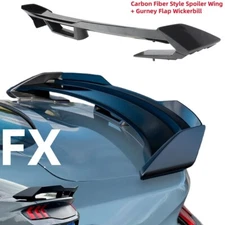 Dark Horse Style Carbon Fiber Style Spoiler w/Gurney Flap For Ford Mustang 2024+