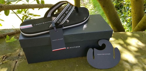Tommy Hilfiger Logotipo Cinta Playa Barra en T Sandalias Chanclas Pantuflas Deslizantes 7 8 9 10 - Imagen 3 de 12
