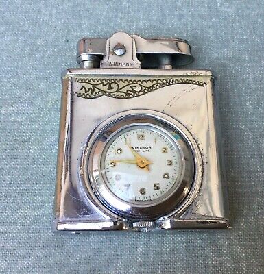 Windsor De Luxe Petrol Lighter with Watch Japan Rare Works Windsor De Luxe Petrol Lighter with Watch Japan Rare Works