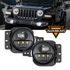Auxbeam Pair Bumper 4inch 34w Led Fog Lights For Jeep Wrangler Jl 2018-2024