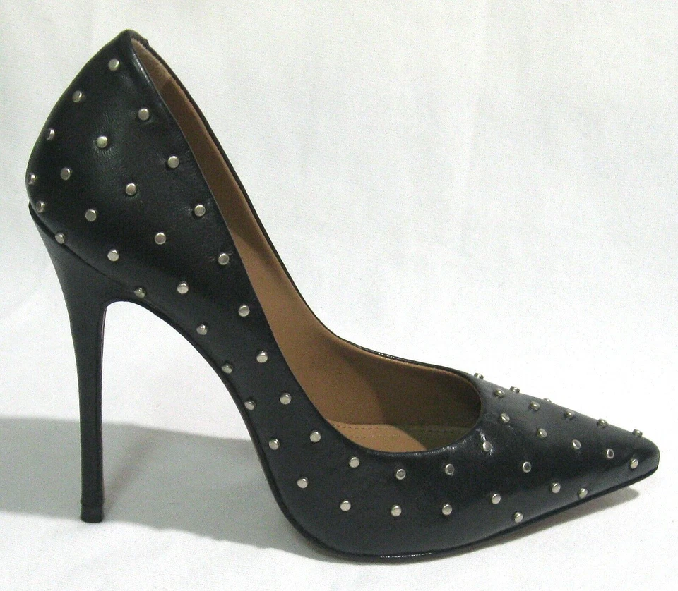Zapatos de salón BCBG Maxazria para mujer con tachuelas de cuero tachuelas Nola talla 6 negros Foto 4 de 4