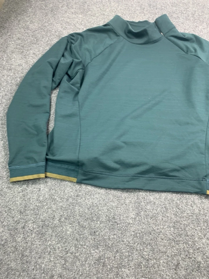 Suéter REI Mujer XL Verde Manga Larga Pullover Cuello Alto Cremallera Foto 2 de 4