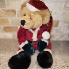 Kris Bear Teddy Bear Plush Christmas Santa Claus Russ Berrie 15" Seated Vintage