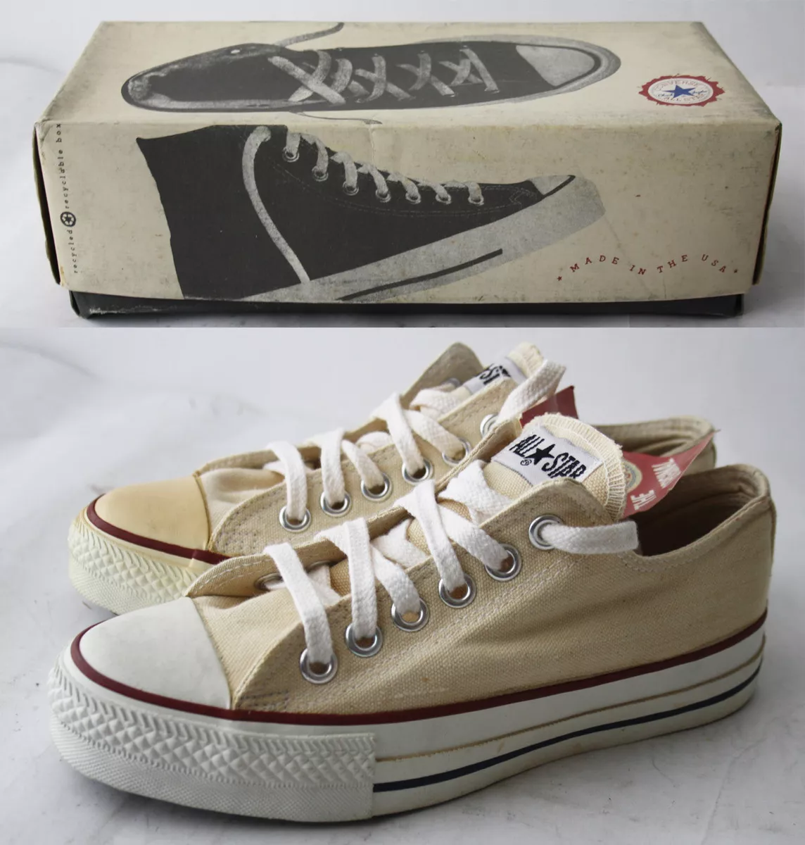 VINTAGE 80 S CONVERSE CHUCK TAYLOR ALL STAR CANVAS USA IN BOX EUR 38 US 5 NEW