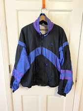 Vintage Penguin purple and black swishy windbreaker jacket womens size large