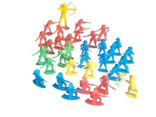 Lot of 33 MPC Style Plastic Cowboys American Indians 2 inch Toy Soldiers