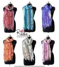 Vintage Silk Sari Saree Recycled Scarves Stoles Patchwork scarf Wholesale Lot 5