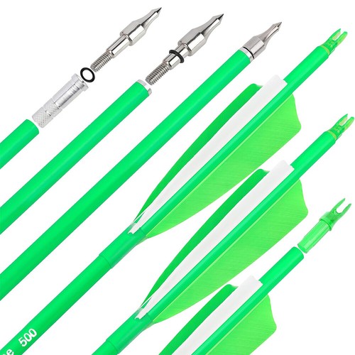 Archery Carbon Arrows 30" SP500 600 Feathers Recurve Compound Bow Hunting Target - Picture 13 of 23