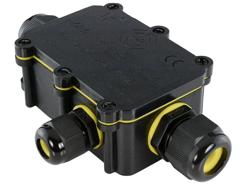 1-auf-2-Verbindungsbox 3-polig Erdkabel Ø 5-9, 9-12 mm, 24A, bis 450V, IP68 - Bild 3 von 4