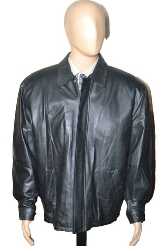 Jos A. Bank Executive Collection Black Leather Jacket Size Medium