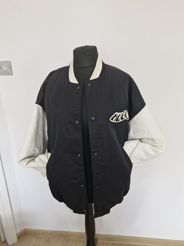 HUGO logo-patch satin Women's Oversized bomber jacket size M - Picture 23 of 24