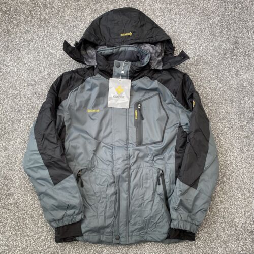 Mens Gemyse Grey & Black Fleece Lined Outdoor Waterproof Ski Jacket - Size Small - Afbeelding 1 van 9