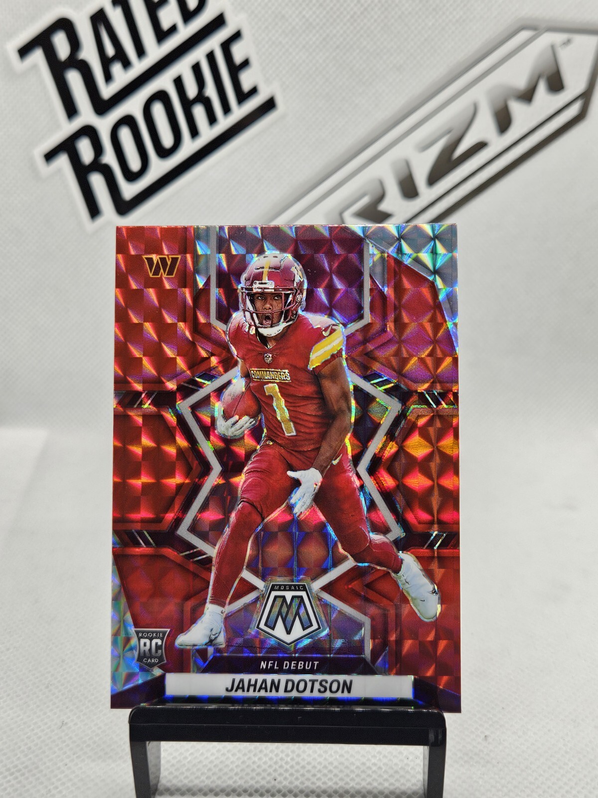Jahan Dotson 2022 Mosaic #280 Hobby Exclusive Red Mosaic Prizm SP Rookie RC WFT