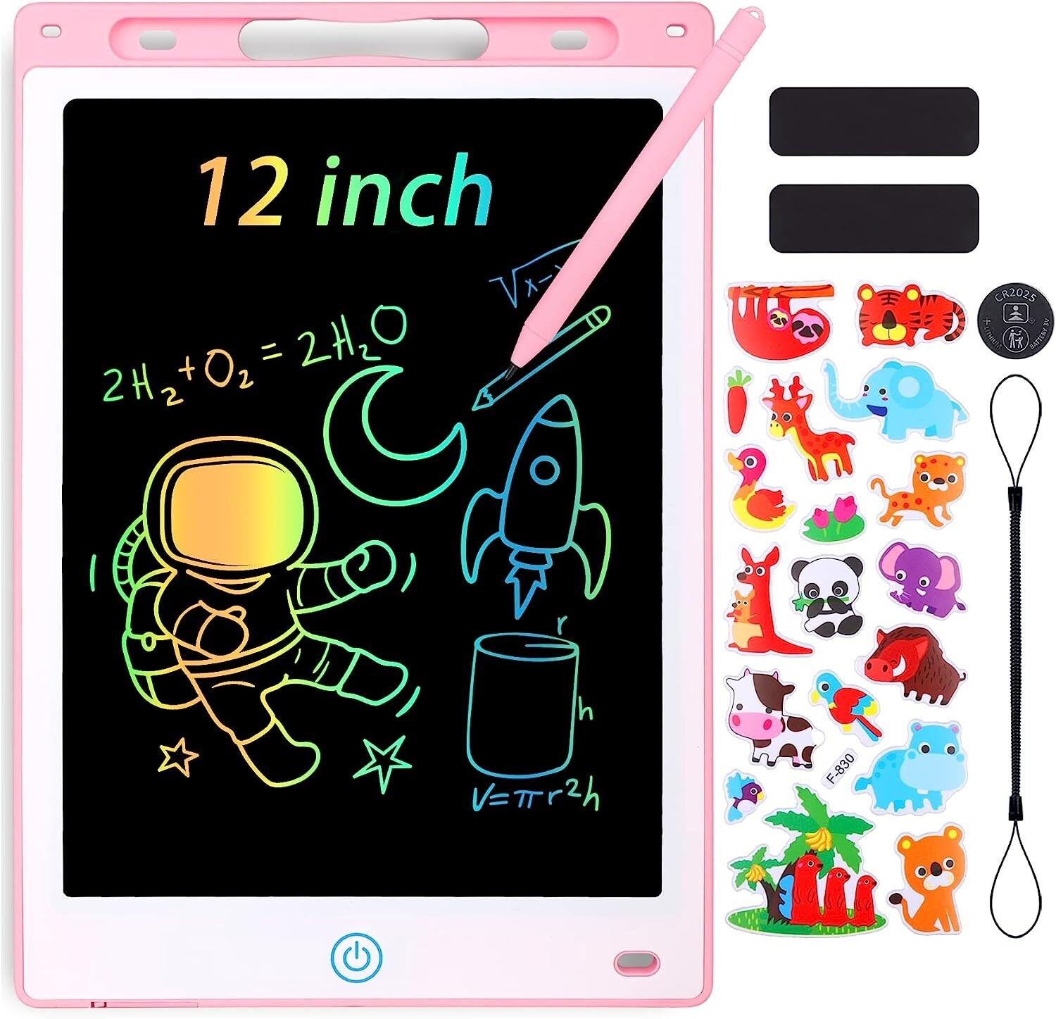Tablette écriture LCD coloré 12 pouces jouet éducatif dessin apprentissage enfants