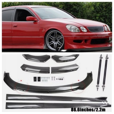 For Toyota Aristo LEXUS GS300 Carbon Style Front Bumper Lip Spoiler Side Skirt