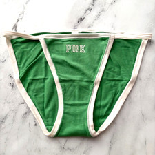Victoria's Secret PINK - S Smooth Cotton String Bikini Panty - Neon Green Small
