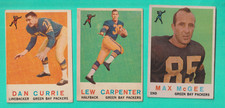 3- 1959 TOPPS GREEN BAY PACKERS #s 4 MAX McGEE ROOKIE,95  ,162 DAN CURRIE
