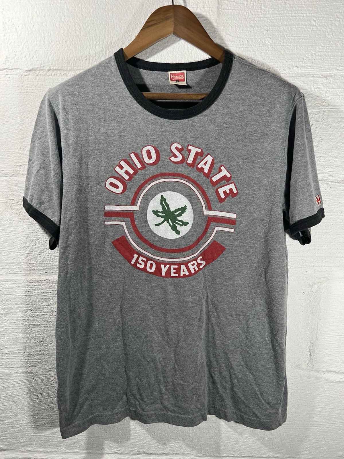 Ohio State Buckeyes Shirt Mens Large Gray THE Short Sleeve football Homage