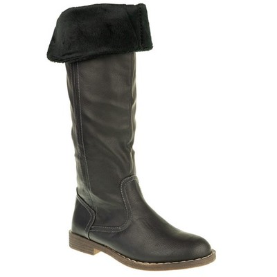 Indigo trendiger Stiefel für kleine Ladies - gefüttert - schwarz Gr. 33-39