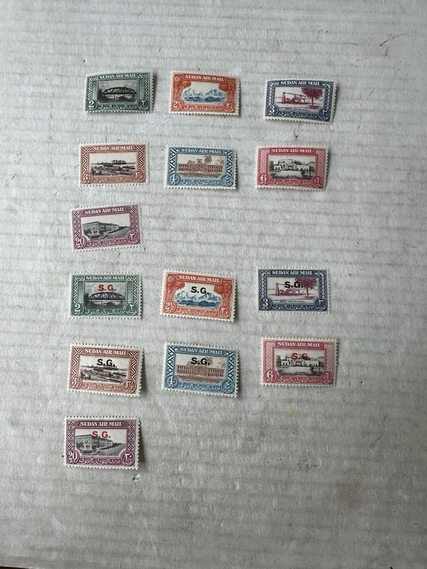 sudan airmail Collection Of 14 Mint Hinge Stamps Has 2 Sets In This Group