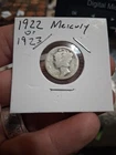 1923 P Mercury Dime 10c - 90% Silver.  Hard To See The Date