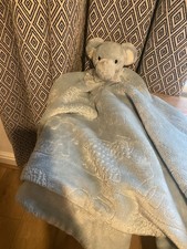 Baby Thro Elephant Embossed Large Comfort Blanket Baby Comforter Blue