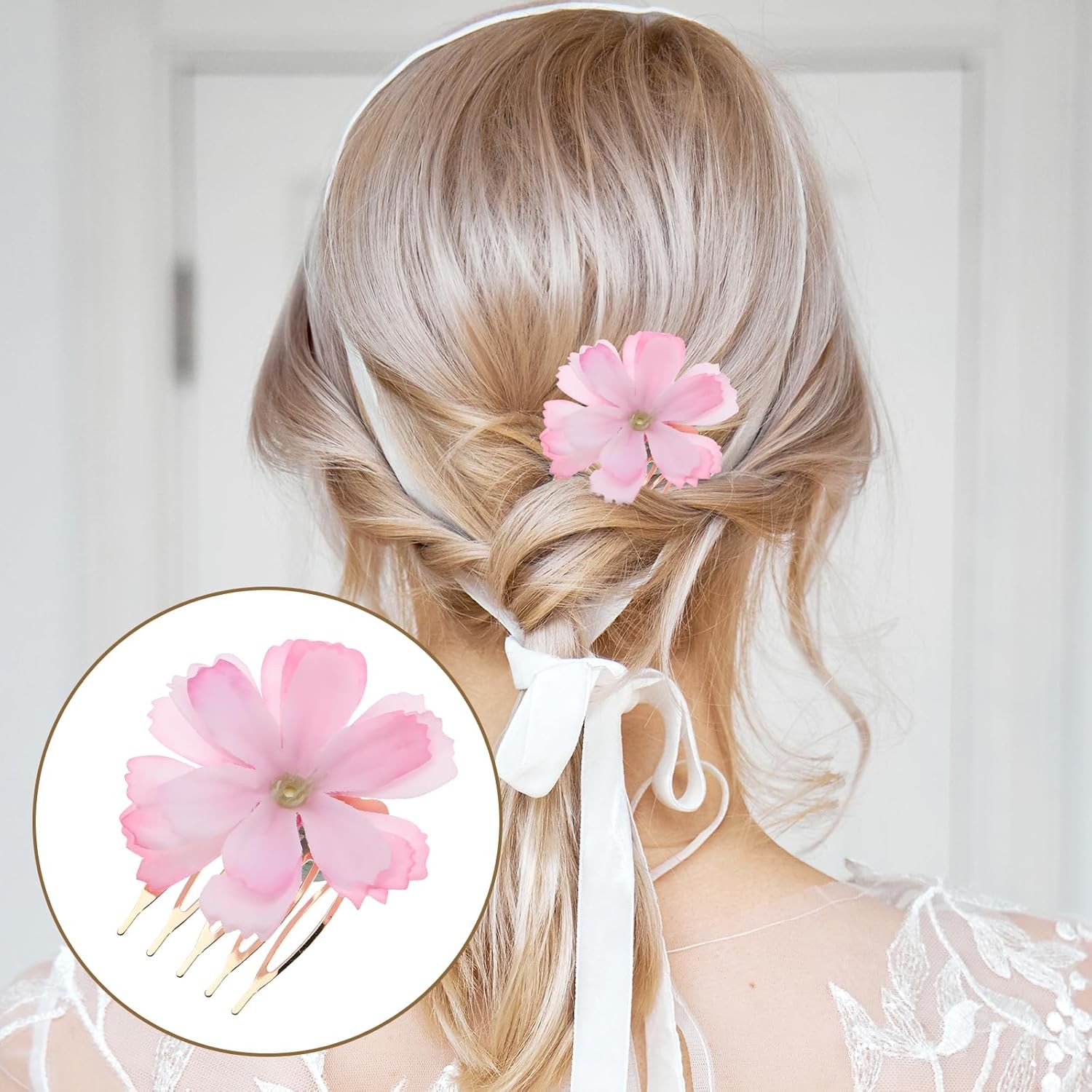 20PCS Small French Teeth Hair Combs - Silver & Gold Plain DIY Slide 