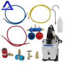 Powerful 5pa 3cfm Air Vacuum Pump Ac Gauge Set Combo Hvac R134a Kit Powerful 5pa 3cfm Air Vacuum Pump Ac Gauge Set Combo Hvac R134a Kit