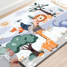 Premium Foam Baby Play Mat 71" x 59"   Removable  Machine Washable Cover, Ex...