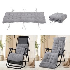 Fleece Garden Recliner Chairs Rattan Reclining Sunlounger with 8cm Thick Cushion