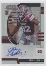 2020 Panini Prizm Draft Picks Rookies Silver Brian Cole II #254 Auto n3t