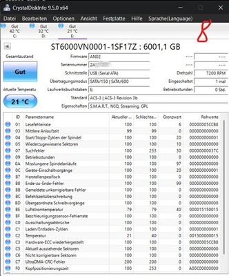 Seagate Enterprise NAS HDD - 6 TB - ST6000VN0001 (3,5 Zoll), 7200rpm, NAS