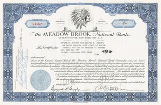 The Meadow Brook National Bank of Nassau County Dekorative Indianer Vignette