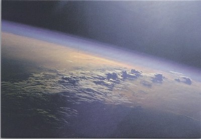 NASA 2017 Photochrome Postcard Clouds Over Indian Ocean Space Shuttle Discovery