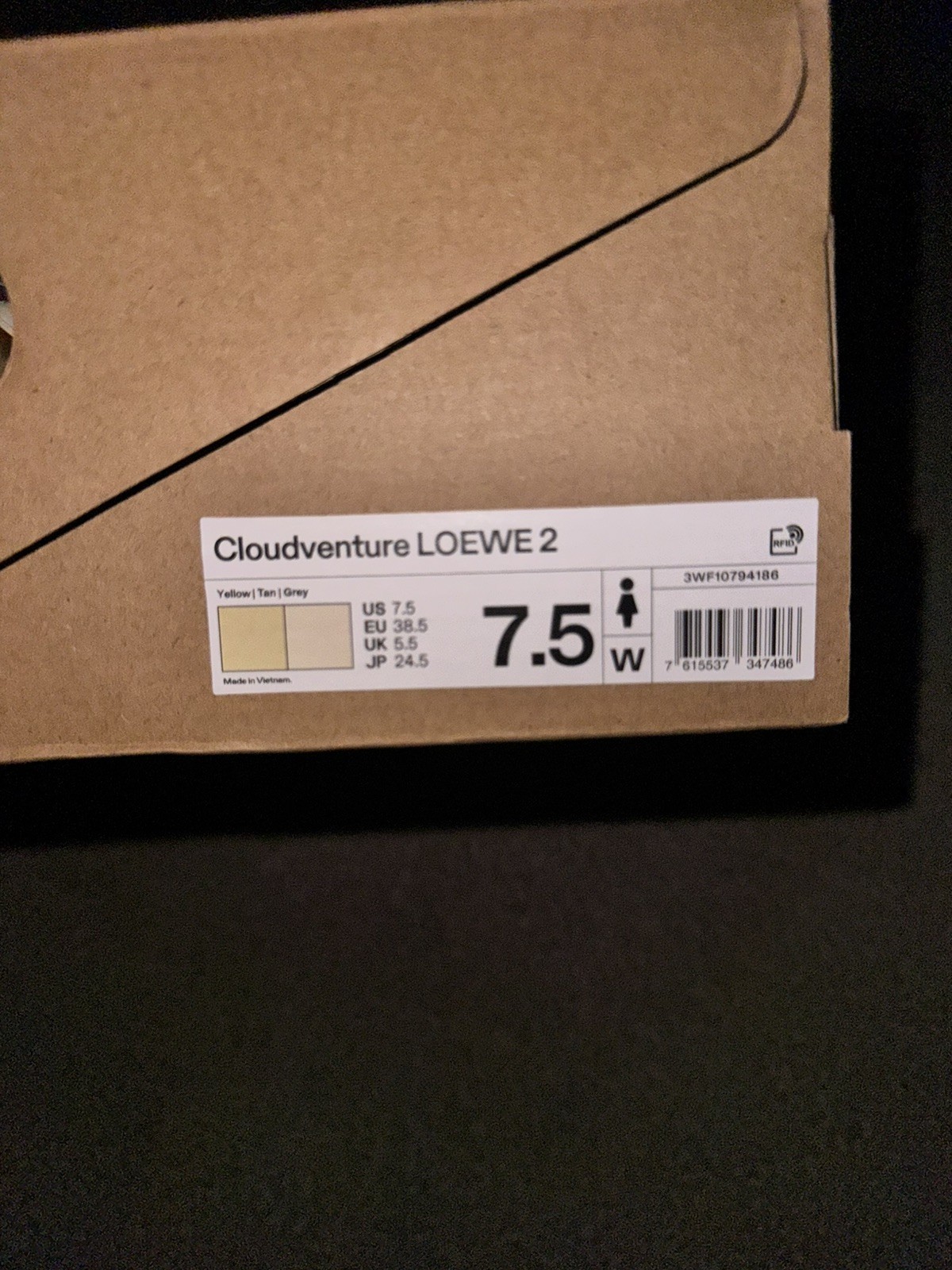 On Loewe x Cloudventure 2 Yellow Tan Grey Women's Trainers UK 5.5 image 3
