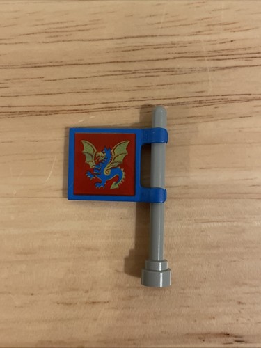 Lego 2335px9 Flagge 2x2 quadratisch blau mit gelb/blauem Drachen auf rotem Hintergrund - Bild 3 von 4