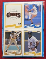 1990 Fleer Baseball ungeschnitten Spieler Belcher, Gwynn & Mitchell Baseball Box unten