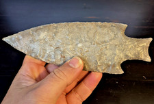 Well Made Fishtail Stemmed Spear Point / Knife Blade 7.5" Super Thin (Iowa Find)