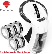 3D Embossing Label Maker with 5 Color Label Tapes 3/8" for Dymo Omega Xpress