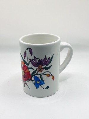 Vintage Gucci Floral Mug Porcelain Made in Italy Colorful Coffee Tea Cup 
