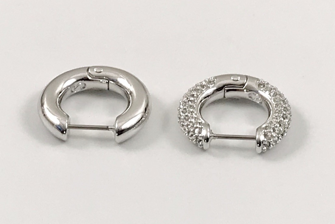 Swarovski Dextera Interlocking Hoop Earrings Rhod… - image 7