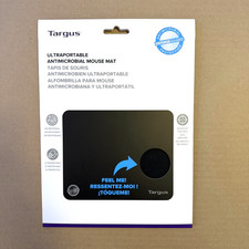 Targus UltraPortable Antimicrobial Mouse Mat, AWE820GL, 8.66" x 7.09", Black