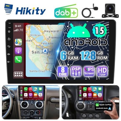 10,1'' 6+128GB Android 15 Autoradio Für Jeep Wrangler JK 2007-2018 GPS WIFI DAB+