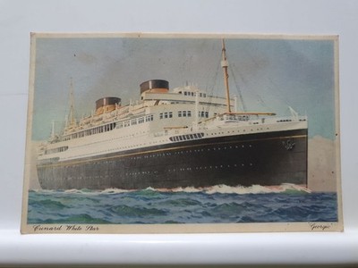 Alte Postkarte, Cunard White Star Georgic (11MC)