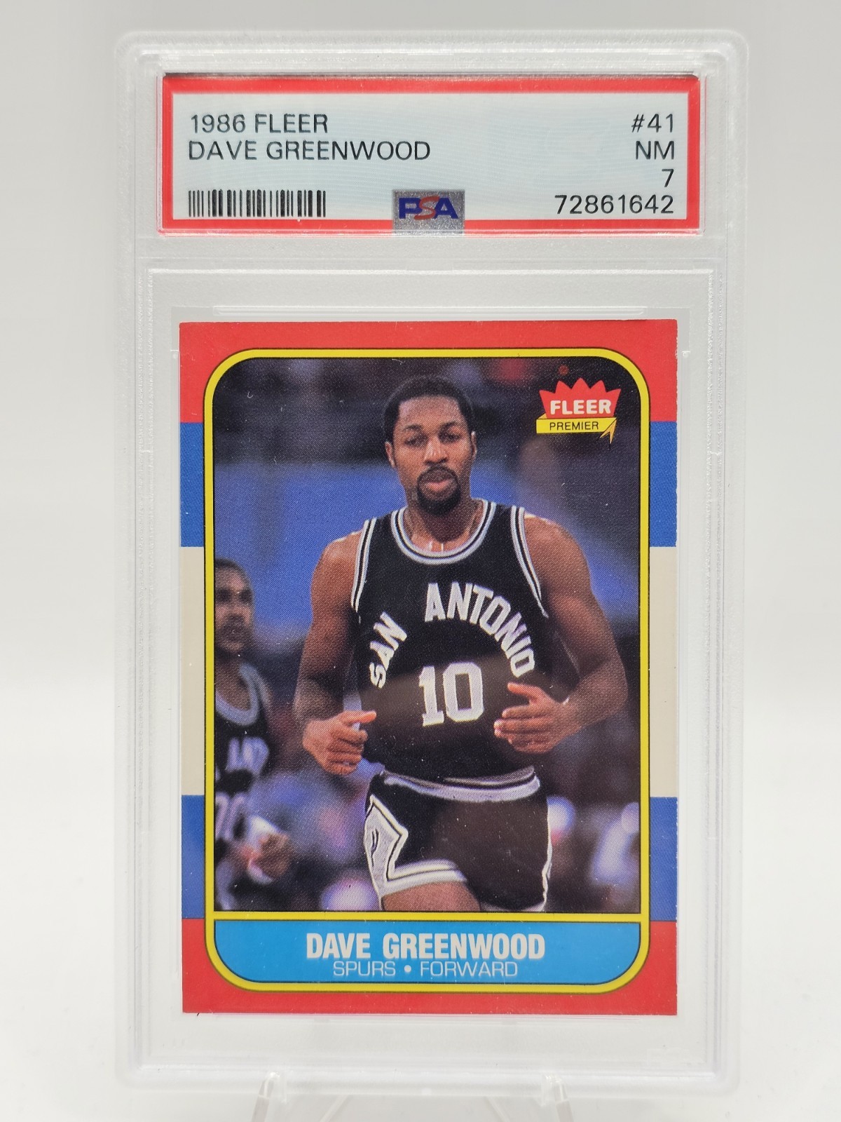 1986-87 Fleer #41 Dave Greenwood PSA 7 NM-MT San Antonio Spurs NBA Basketball