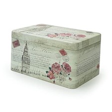 Small Storage Tin Box - Mini Metal Treasure Tea Container Decorative GC11