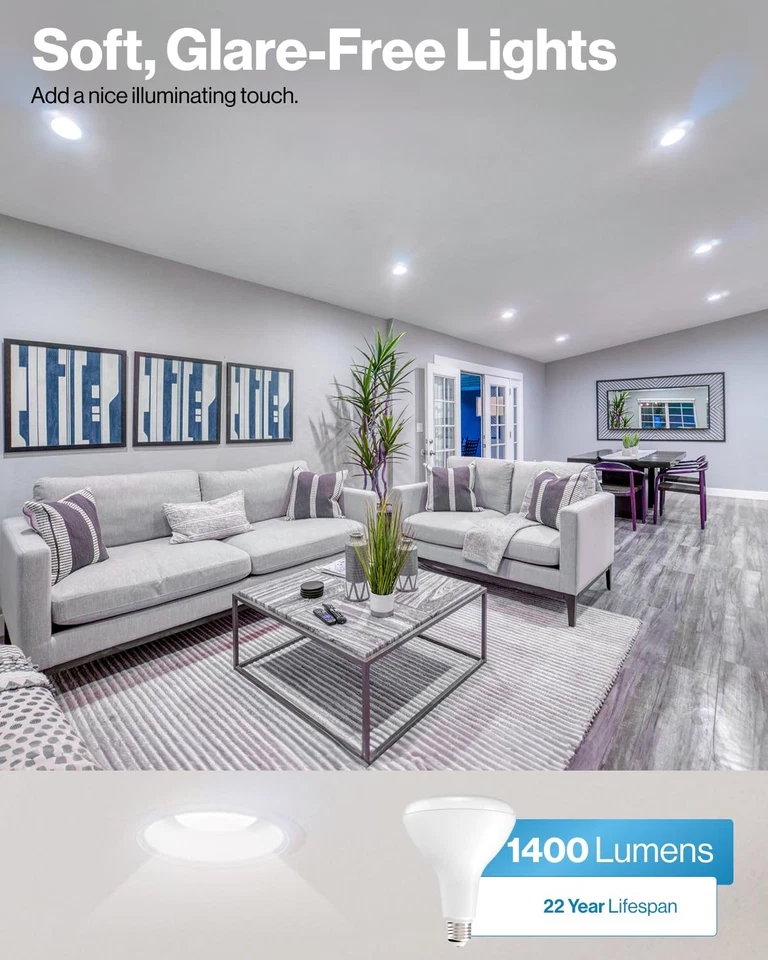 Sunco 10 Pack BR40 LED Light Bulbs, Indoor Flood Lights, Recessed Can Light B... - Image 2 of 4