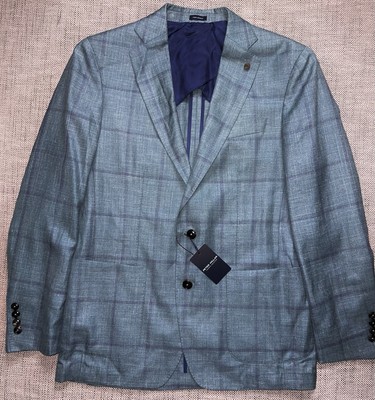PETER MILLAR MENS VIRIDIAN CRESTON WINDOWPANE SPORT COAT SIZE 38 REG MS24XJ07